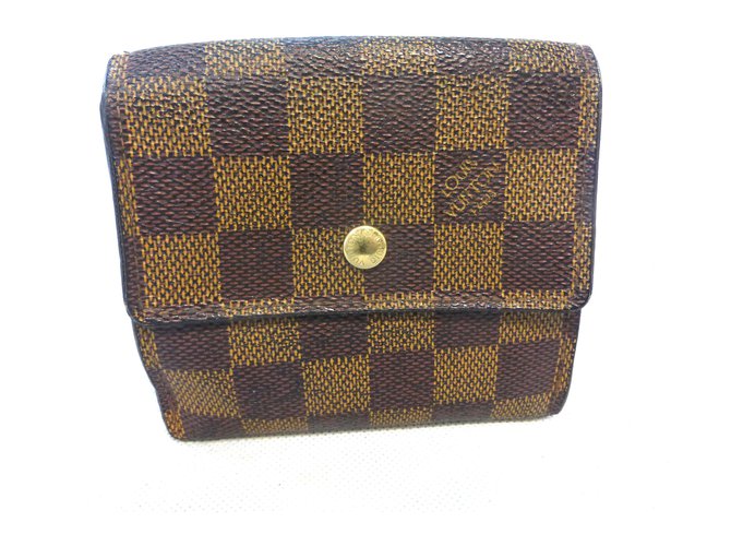 Louis Vuitton ELISE DAMIER EBENE Brown Leather  ref.241702