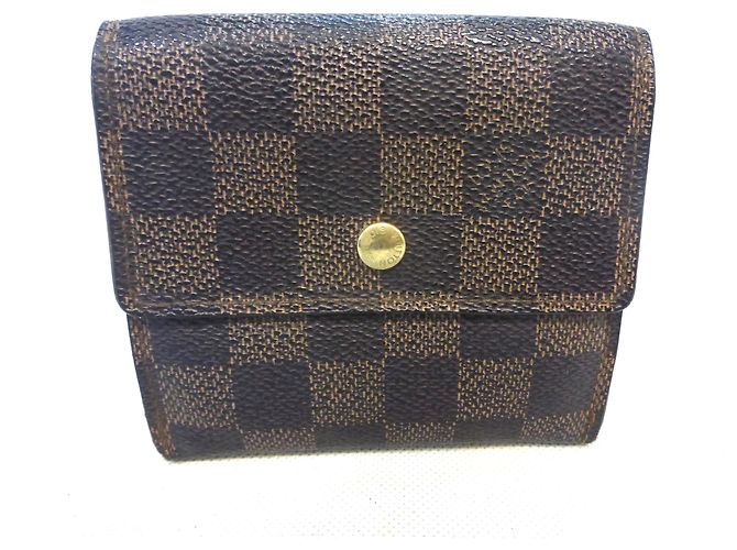 Louis Vuitton Elise Damier Ebène Cartera Marrón Castaño