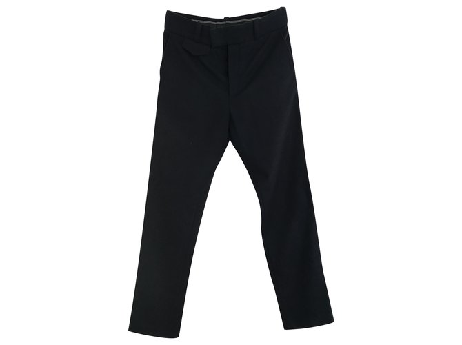Gucci straight legged trousers Navy blue Wool  ref.241718
