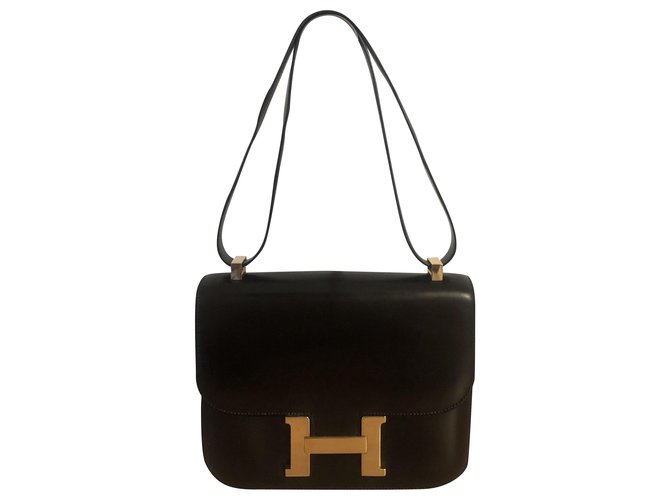 Hermès Bolso Hermes Constance en cuero Box Marrón Castaño  ref.241745