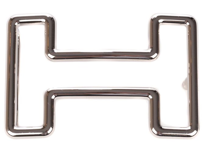Hermès Tonight belt buckle in palladium silver metal (37MM) Silvery  ref.241751