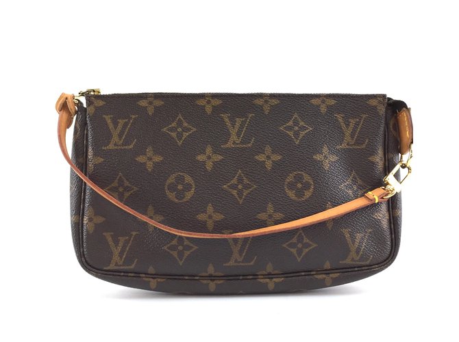 Louis Vuitton Pochette Accessory Monogram Canvas Brown Leather  ref.241793