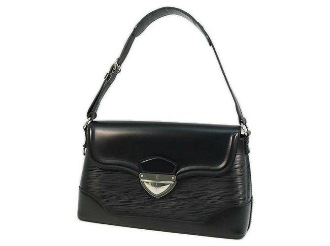 Authentic Louis Vuitton Black EPI Leather Bagatelle PM Shoulder Bag