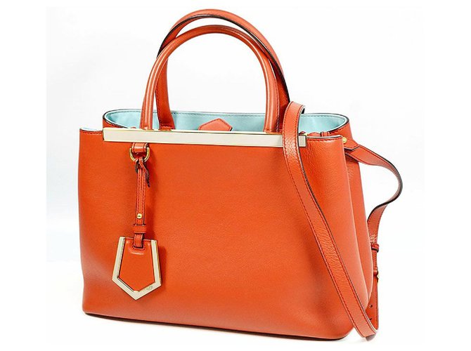 Fendi 2way 2JOURS Womens handbag 8BH253 3WL F09KU red x skyblue Leather  ref.241833
