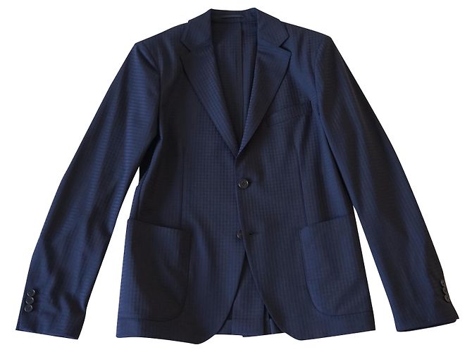 Versace Navy Blue Wool Blazer