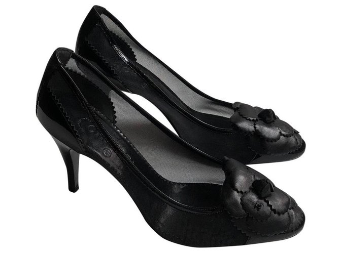 Chanel Heels Black Leather  ref.241893