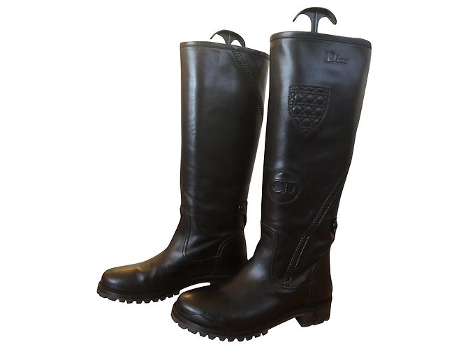 Botas de montar Dior en piel negra Negro