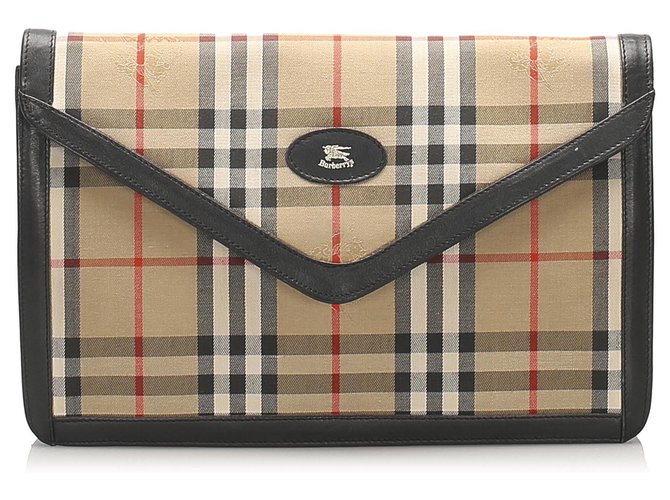 Burberry Brown House Check Canvas Crossbody Bag Beige Cloth Cloth  ref.242092