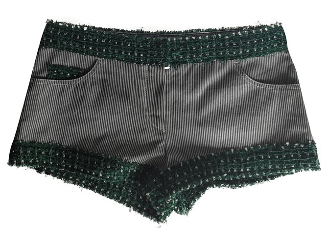 Chanel Mini-shorts Coton Gris  ref.242096