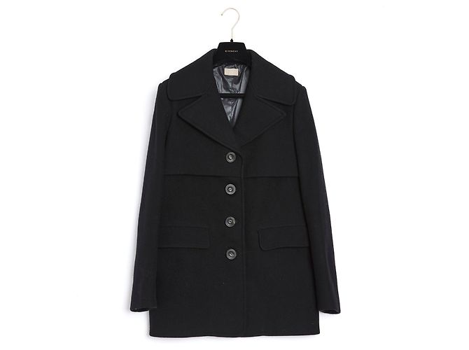 Alaïa Black Wool Pea Coat Size 40