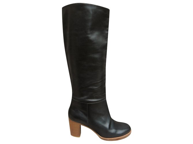 Robert Clergerie p boots 37,5 Black Leather  ref.242124