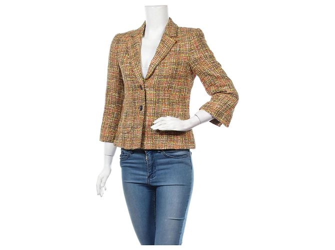 Escada Tweed Blazer Multi Color Size 36 Multiple colors