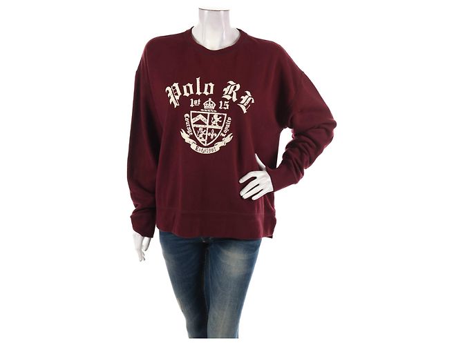Polo Ralph Lauren Bluse Dunkelrot Baumwolle Polyester XL Bordeaux