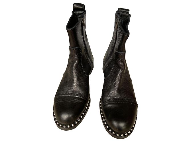 Botas Zadig & Voltaire Empress de couro preto com tachas