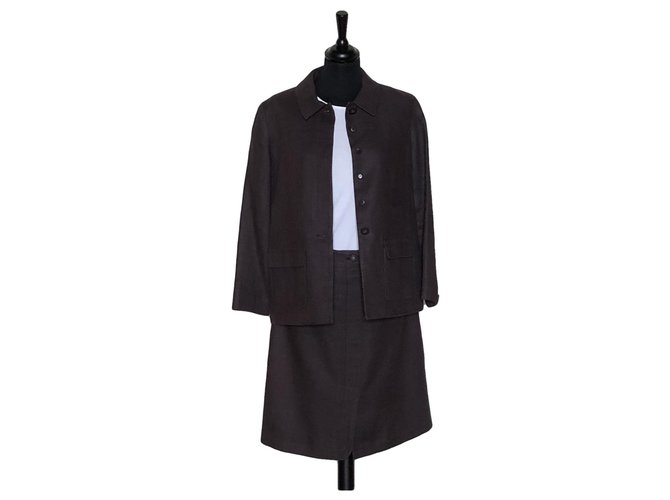 Chanel Skirt suit Prune Linen  ref.242237