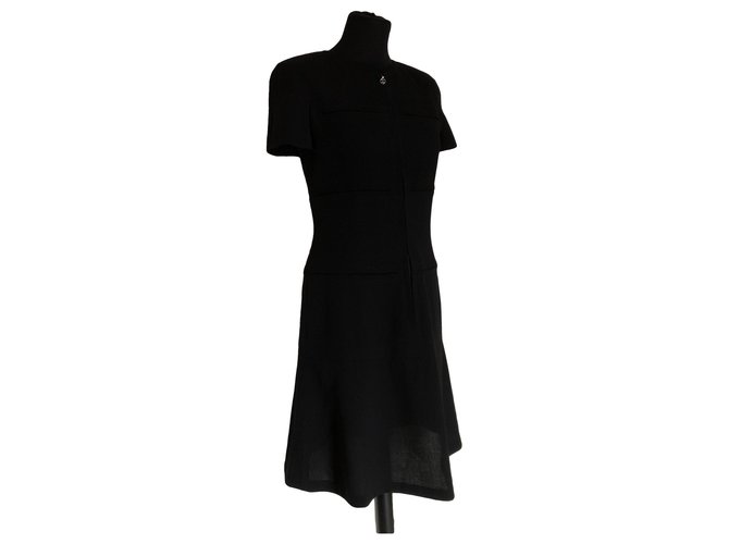 Chanel Dresses Black Wool  ref.242238