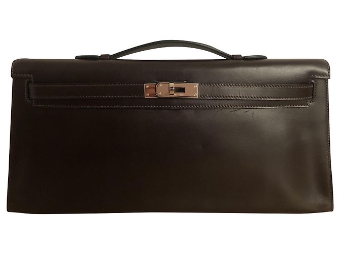 Hermès Hermes Kelly Cut em couro marrom