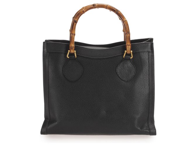 Gucci Black Bamboo Leather Tote Bag Pony-style calfskin  ref.242334