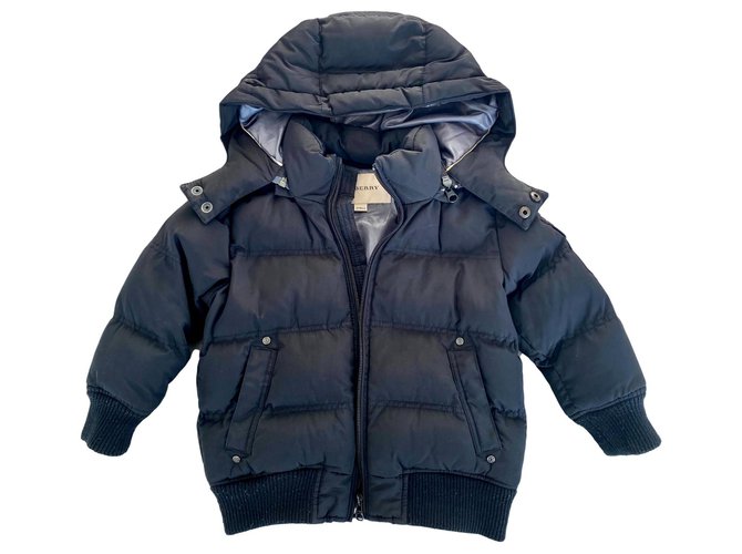 Burberry Boy Coats Outerwear Black Polyester  ref.242396