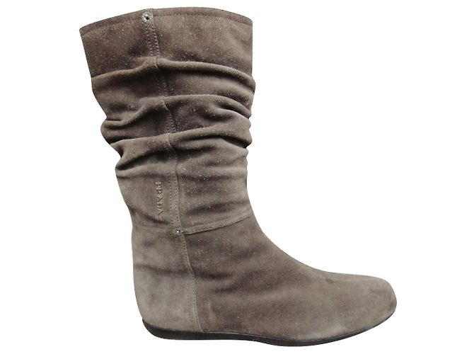 p botins prada plissados tornozelo 38,5 Castanho claro