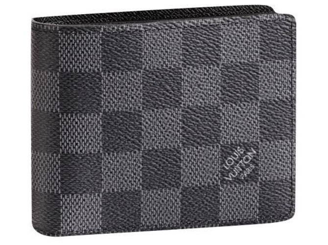 Louis Vuitton LV Slender wallet Grey Leather  ref.242499