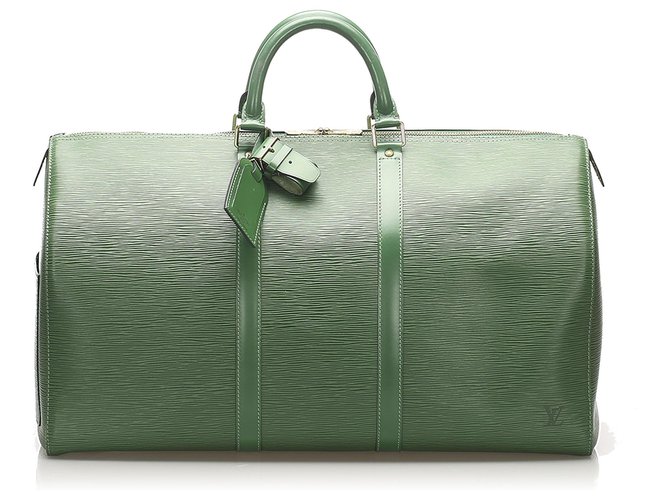 Louis Vuitton Green Epi Keepall 55 Cuir Vert  ref.242627