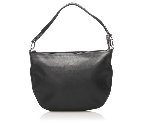 gucci black leather hobo