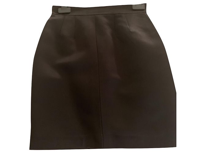 Cambon Falda Chanel de seda negra Negro