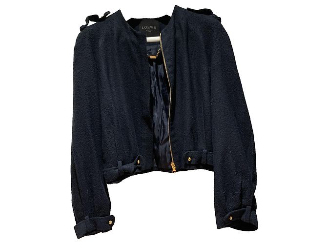 Loewe Navy Blue Rayon Jacket M