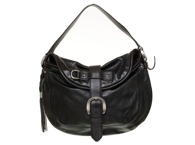 Bolsa Bally de couro castanho escuro