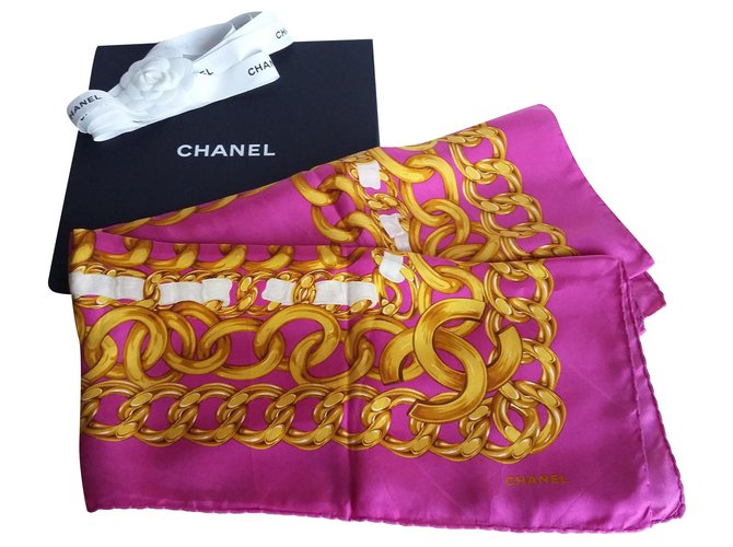 Chanel chains Pink Silk  ref.242706