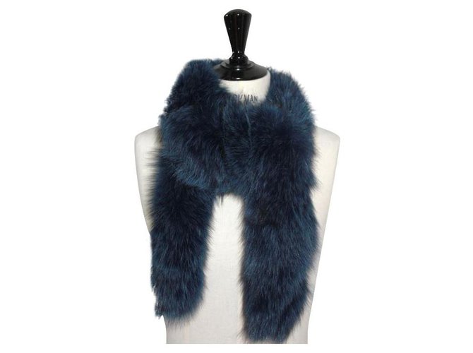 Autre Marque Fox Fur Boa Blau Pelz  ref.242711