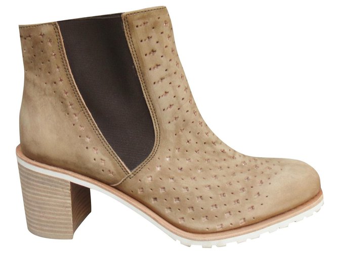 Paraboot p boots 37 Beige Leather  ref.242733