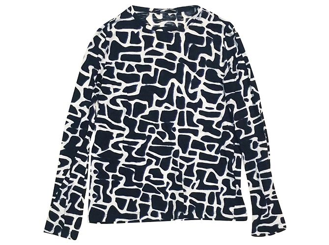 Maglia a maniche lunghe Proenza Schouler in cotone nero e blu Bianco Blu scuro