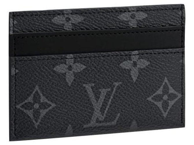 Louis Vuitton Lv double card holder in monogram eclipse, Men's