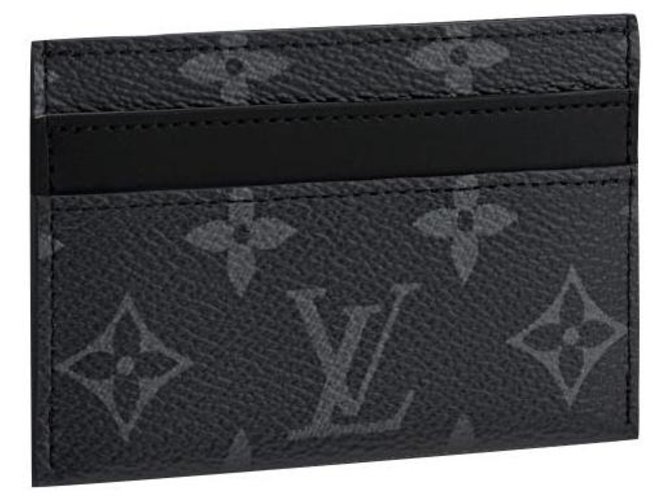 Louis Vuitton Monogram Eclipse Canvas Double Card Holder Made in France NEW