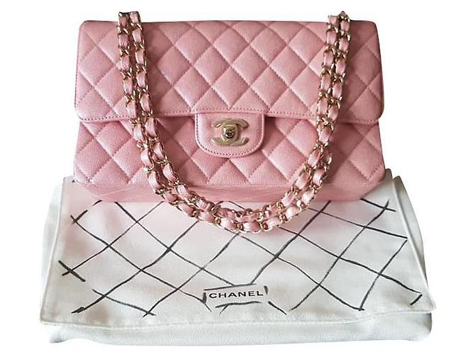 Chanel Classic Medium / Large Flap Rosa Pelle