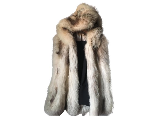 Autre Marque Hooded fox sleeveless jacket Beige  ref.242805