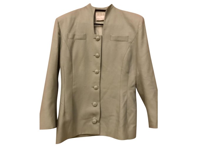 Emmanuelle Khanh green couture jacket Light green Wool  ref.242822