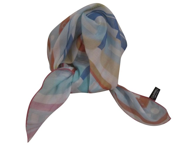 Chanel Silk scarves Multiple colors Cotton  ref.242850
