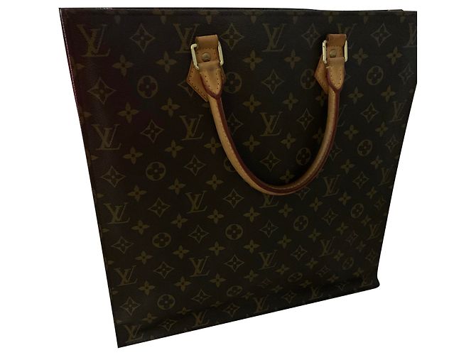 Bolsa tote Louis Vuitton em couro marrom escuro Castanho escuro