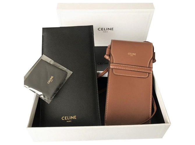 Céline Clutch bags Caramel Leatherette  ref.242871