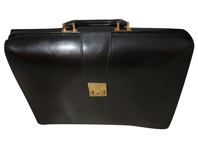 Porte-documents Lancel en cuir noir