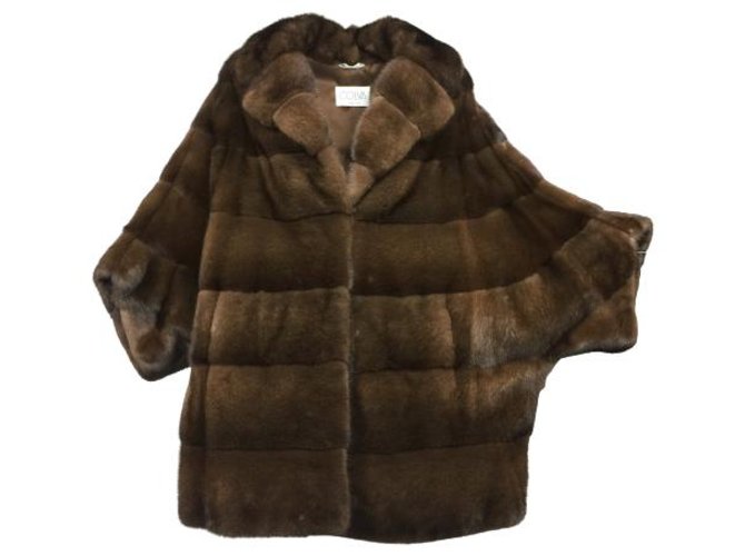 Autre Marque LOLLLO brown mink cape coat Fur  ref.242987