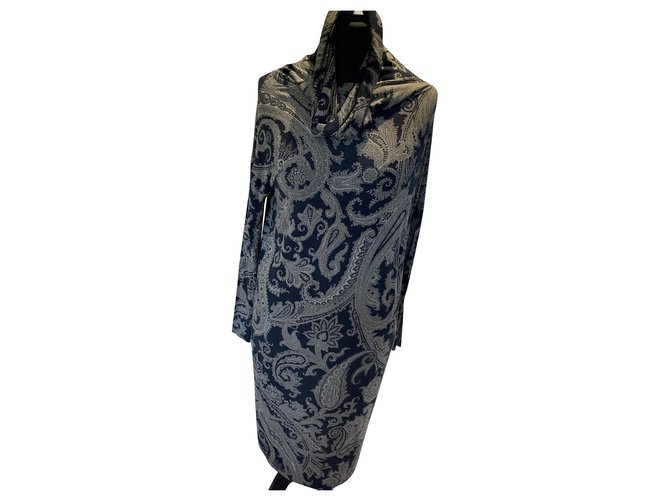 Etro dress Black Grey Cream Cashmere Viscose Elastane  ref.229175