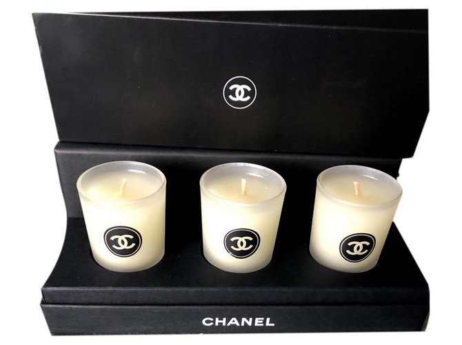 Coffret 3 bougies Chanel Verre Noir  ref.242448