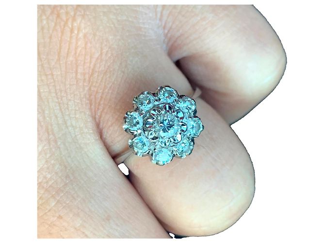 Autre Marque Marguerite Ring Weißgold silberfarben