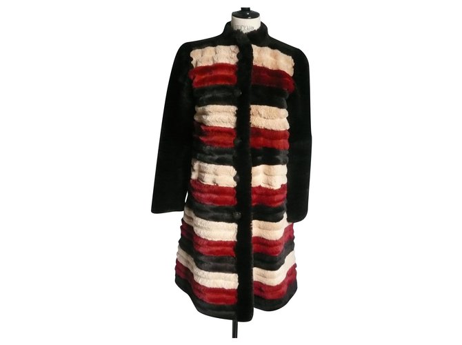 DIOR BOUTIQUE FOURRURE Rabbit coat with T-lining38/40 Multiple colors Fur  ref.242926