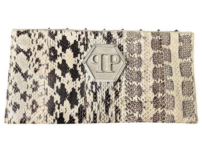 Philipp Plein Exklusive Python Clutch mit Swarovski Python drucken 