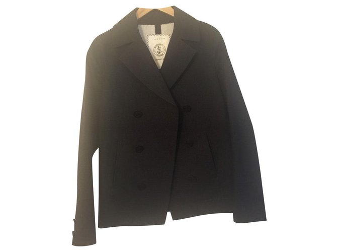 Sandro Men Coats Outerwear Black Cotton  ref.243029